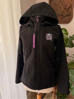 Sacramento Kings Jacket Womens Small NBA Zip Hoodie Black